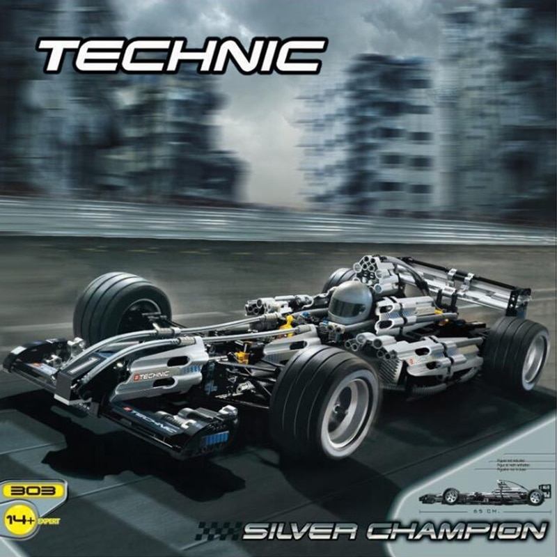 YILE 303 Racing Car Silver Champion Compatible LE..G0 8458
