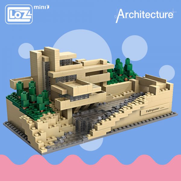 LOZ Toys Falling Water Villa Model Tree House Bricks Mini Building Blocks Architecture Educational Toys For