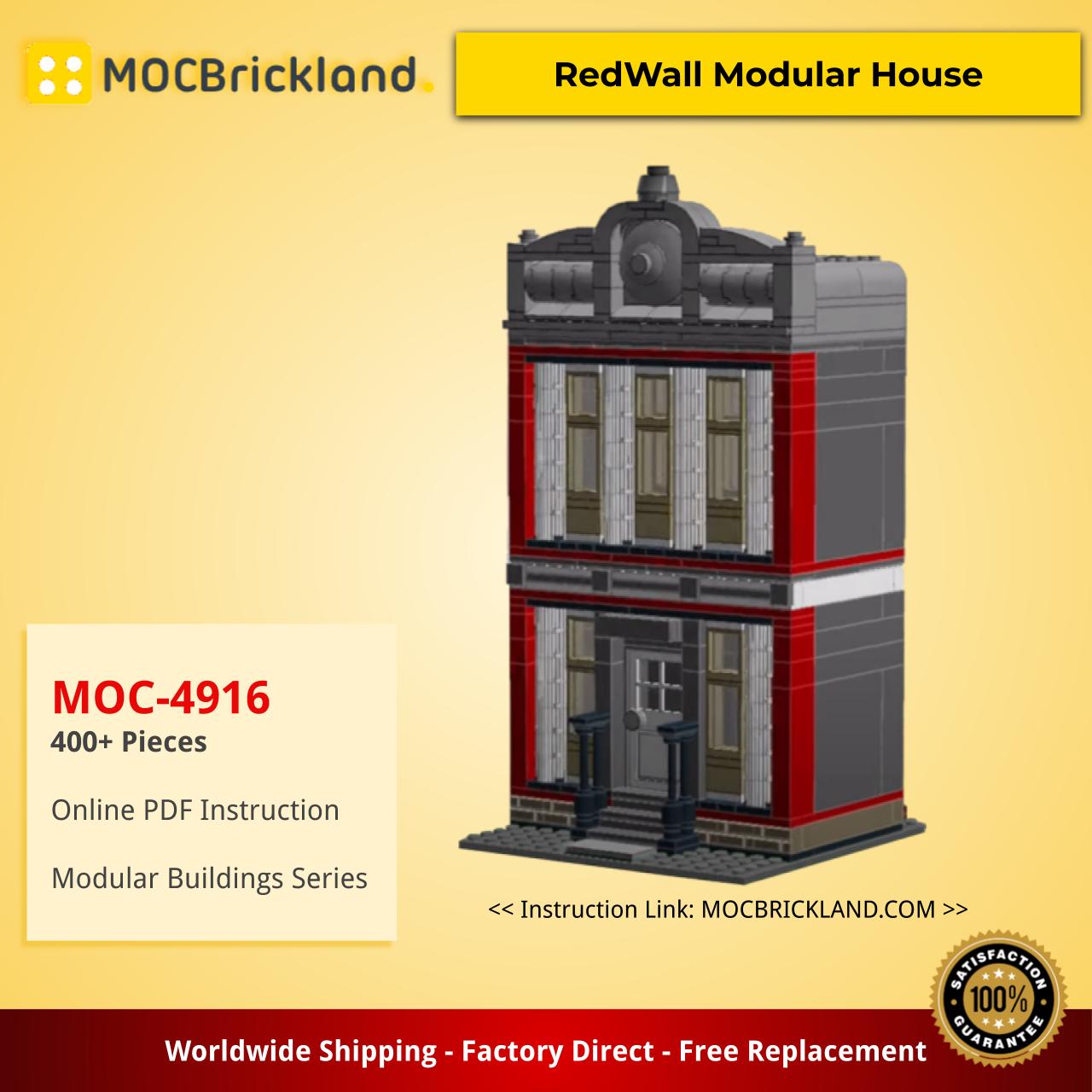 Modular Buildings MOC-4916 RedWall Modular House by Keep On Bricking MOCBRICKLAND