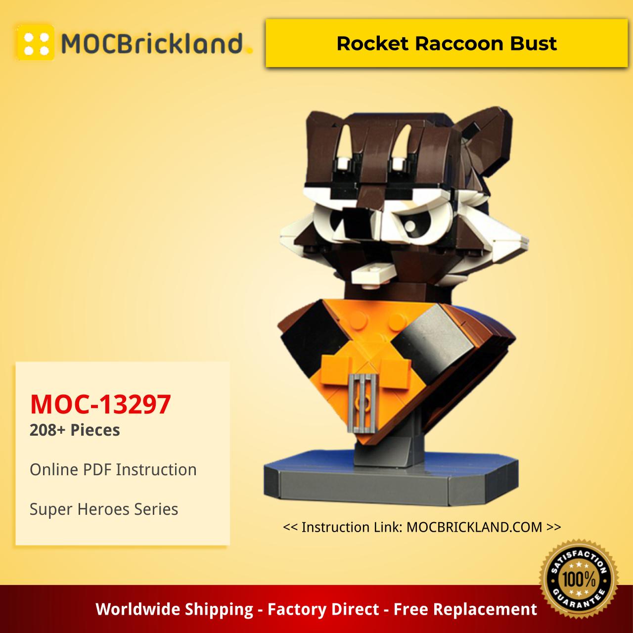 Super Heroes MOC-13297 Custom Rocket Raccoon Bust by buildbetterbricks MOCBRICKLAND