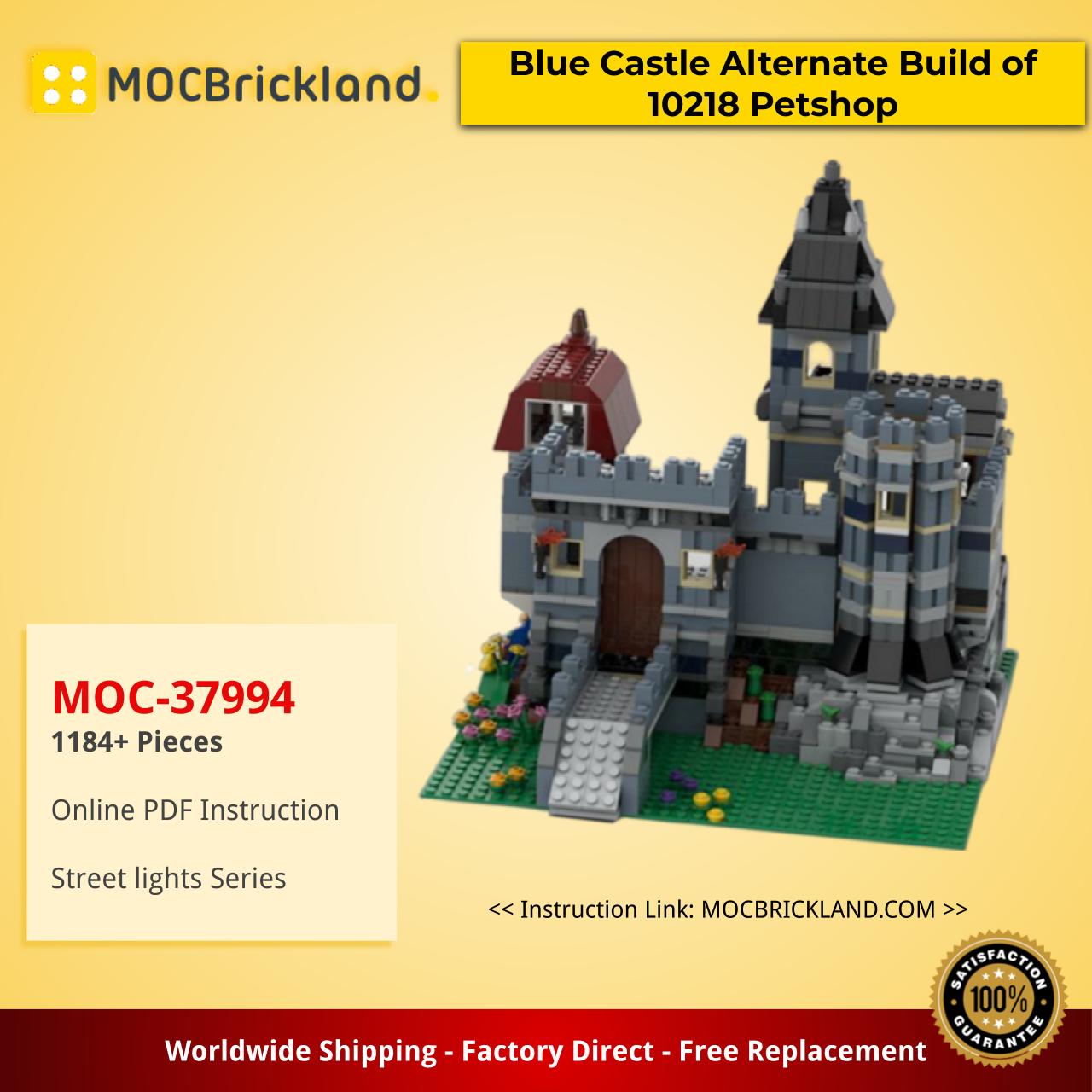 Modular Buildings MOC-37994 Blue Castle Alternate Build of 10218 Petshop by Soymlik_DiceBrick MOCBRICKLAND 