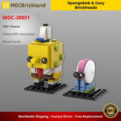 MOCBRICKLAND MOC 38051 Spongebob and Gary Brickheadz 2