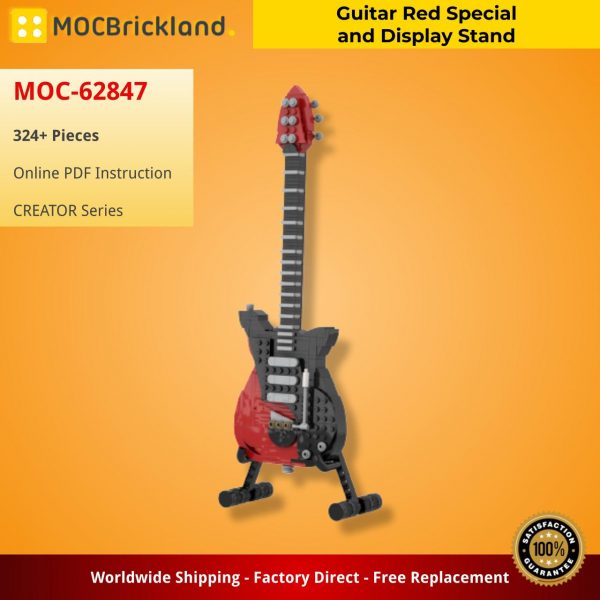MOCBRICKLAND MOC 62847 Guitar Red Special and Display Stand