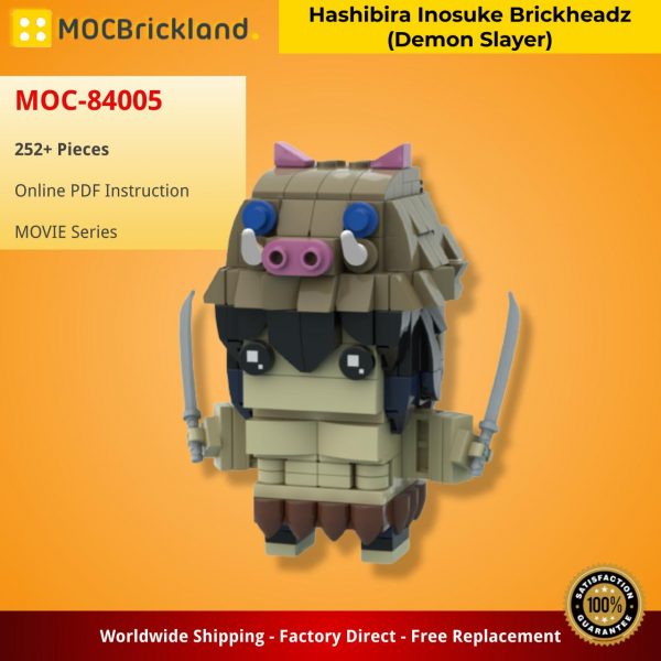MOCBRICKLAND MOC 84005 Hashibira Inosuke Brickheadz Demon Slayer