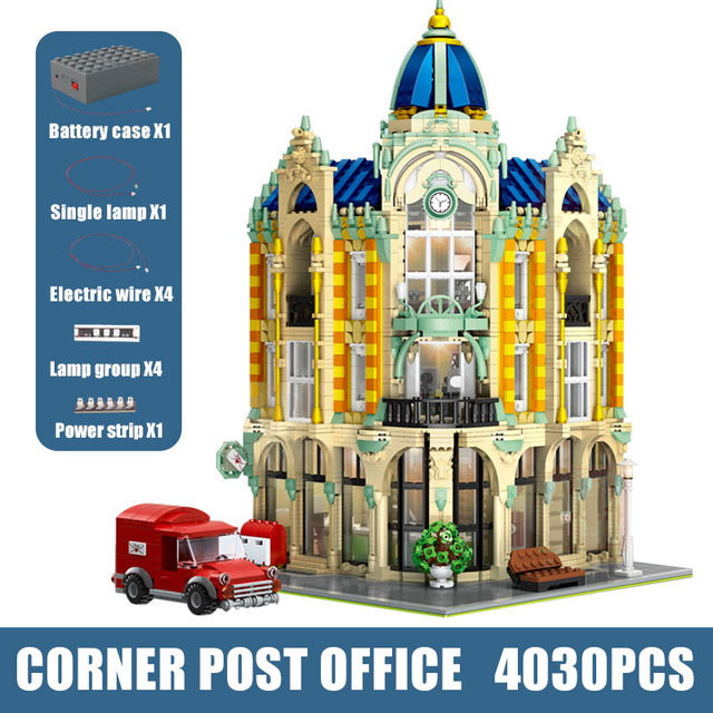 MOULD KING MOC Street View Creator Series Post Office Corner Building Blocks Bricks For Children Toys 3.jpg 640x640 3