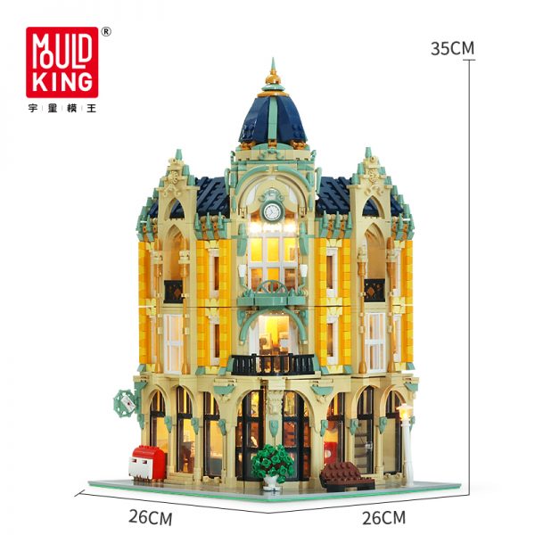 MOULD KING MOC Street View Creator Series Post Office Corner Building Blocks Bricks For Children Toys 5