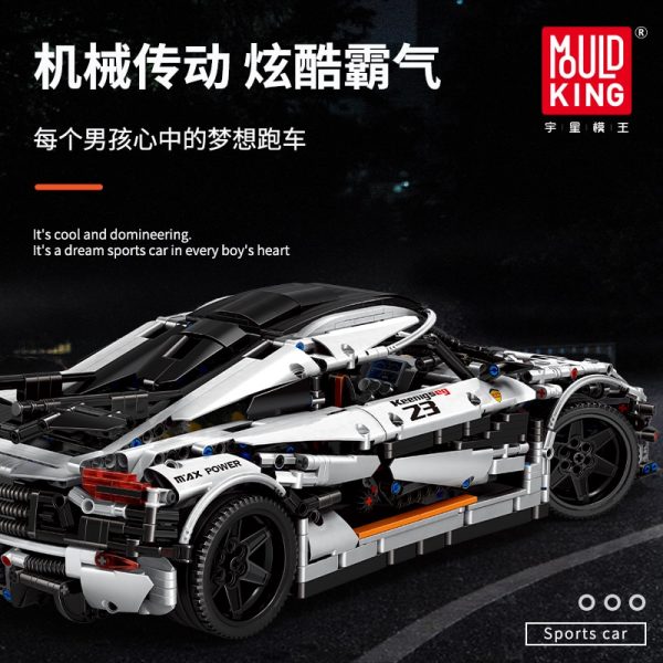 Mould King 13120 Technic Series Koenigsegged Sports Racing White Car Model Building Blocks Bricks 23002 Kids 4