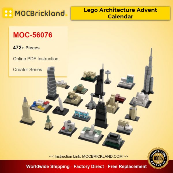 creator moc 56076 lego architecture advent calendar by klosspalatset mocbrickland 6488