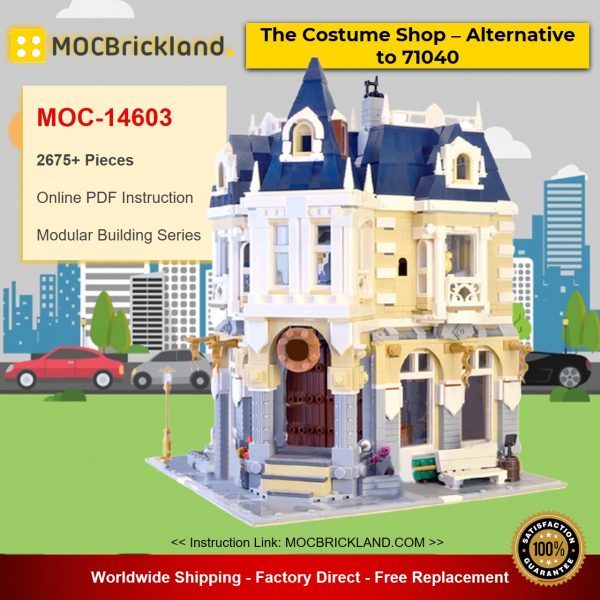 modular building moc 14603 the costume shop alternative to 71040 by brickbees mocbrickland 1901