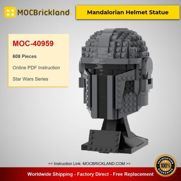 star wars moc 40959 mandalorian helmet statue by zonilug mocbrickland 1455