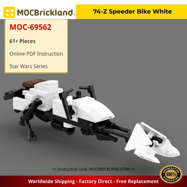 star wars moc 69562 74 z speeder bike white by johndierocks mocbrickland 1331