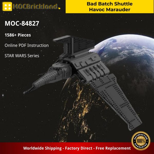 star wars moc 84827 bad batch shuttle havoc marauder mocbrickland 7882