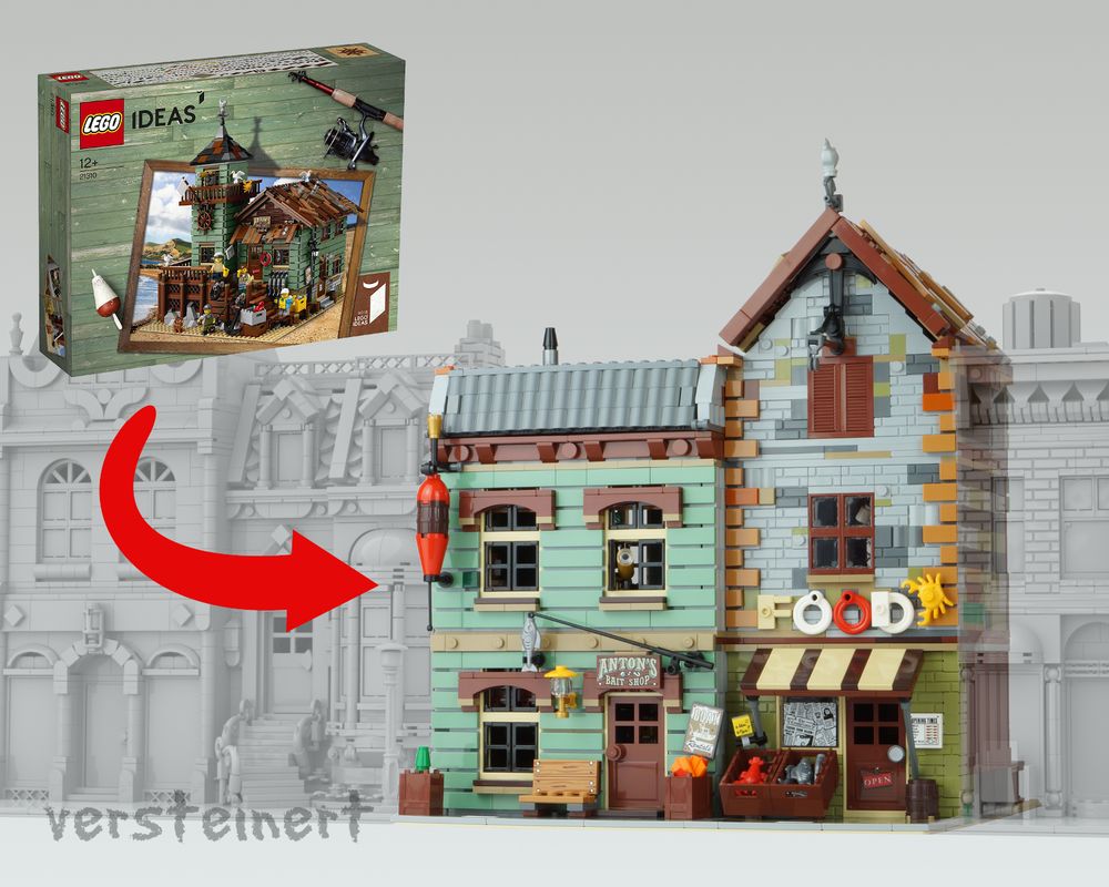 MOCBRICKLAND MOC-40048 Modular Bait Shop and Grocery