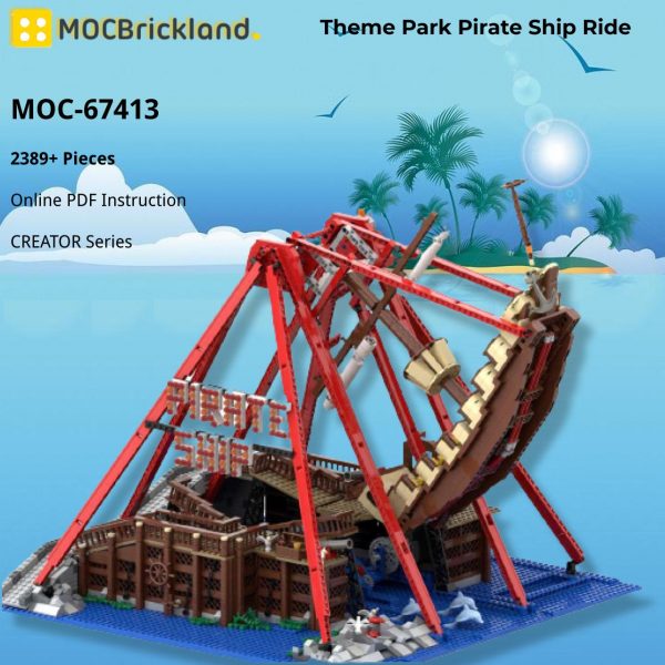 CREATOR MOC 67413 Theme Park Pirate Ship Ride by Gdale MOCBRICKLAND 2