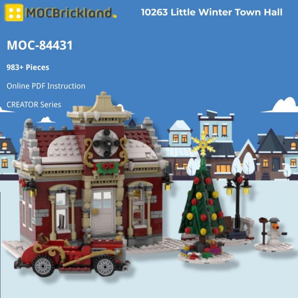 CREATOR MOC 84431 10263 Little Winter Town Hall by Little Thomas MOCBRICKLAND 2