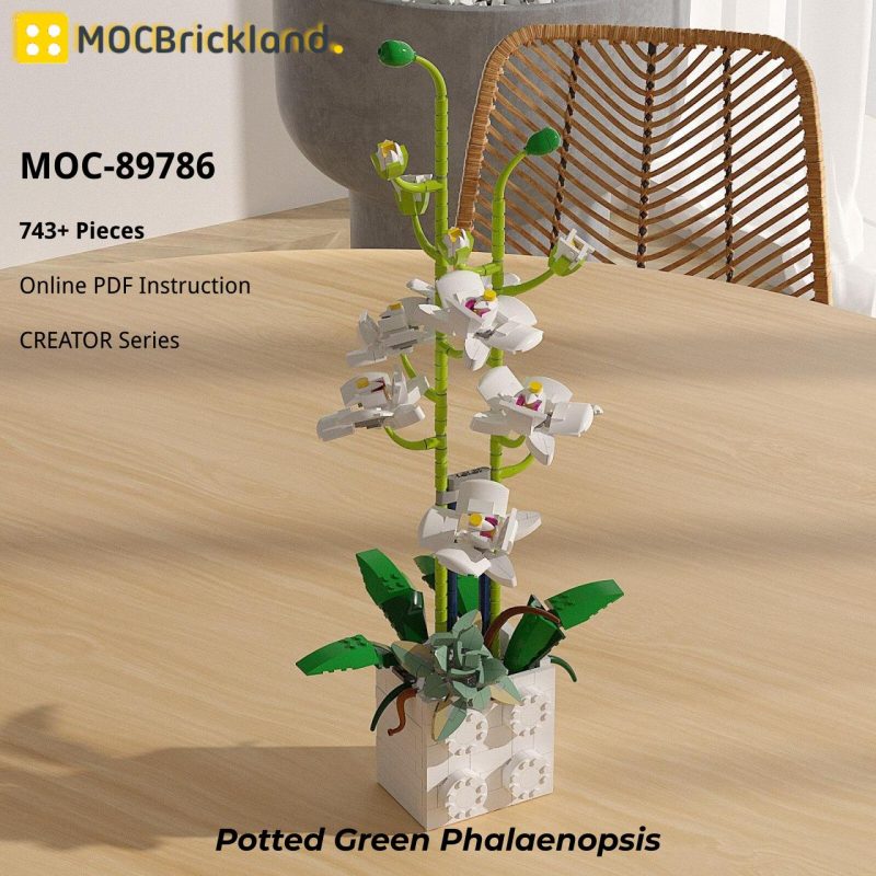 CREATOR MOC 89786 Potted Green Phalaenopsis MOCBRICKLAND 4 800x800 1