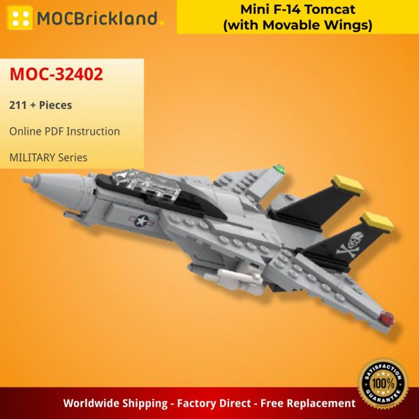 MILITARY MOC 32402 Mini F 14 Tomcat with Movable Wings by TOPACES MOCBRICKLAND 3