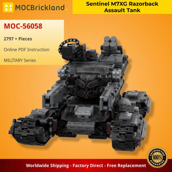 MILITARY MOC 56058 Sentinel M7XG Razorback Assault Tank by Cyborg Samurai MOCBRICKLAND 4