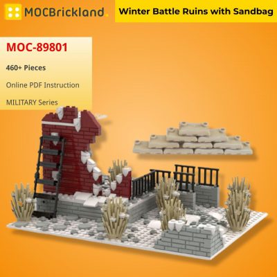 MILITARY MOC 89801 Winter Battle Ruins with Sandbag MOCBRICKLAND 4