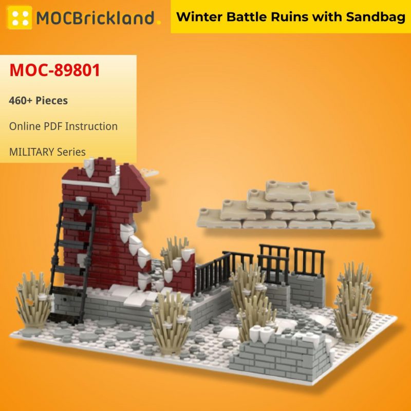 MILITARY MOC 89801 Winter Battle Ruins with Sandbag MOCBRICKLAND 4 800x800 1