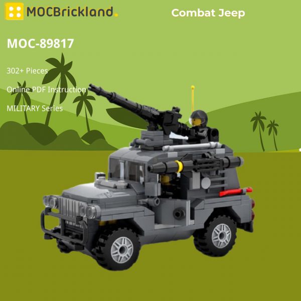 MILITARY MOC 89817 Combat Jeep MOCBRICKLAND 3