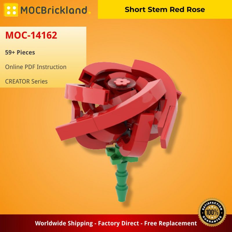 MOCBRICKLAND MOC 14162 Short Stem Red Rose 2 800x800 1