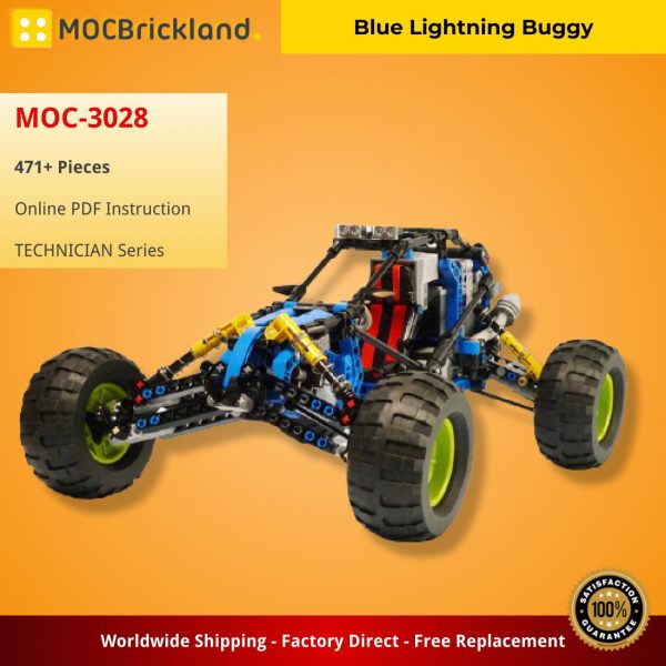 MOCBRICKLAND MOC 3028 Blue Lightning Buggy 2