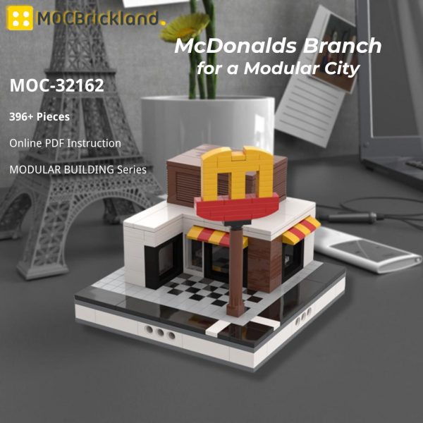 MOCBRICKLAND MOC 32162 McDonalds Branch for a Modular City 2