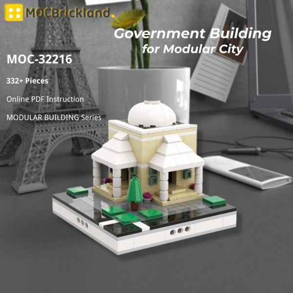 MOCBRICKLAND MOC 32216 Government Building for Modular City 2