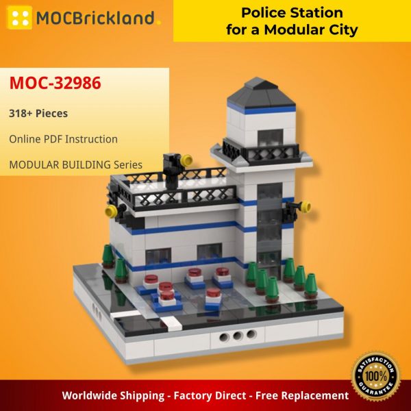 MOCBRICKLAND MOC 32986 Police Station for a Modular City 2
