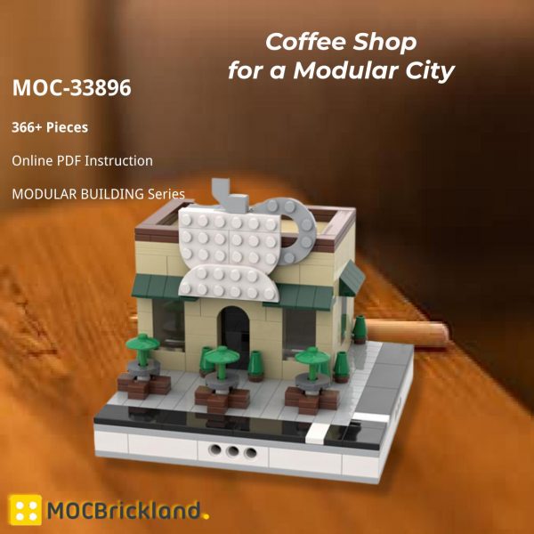 MOCBRICKLAND MOC 33896 Coffee Shop for a Modular City 2