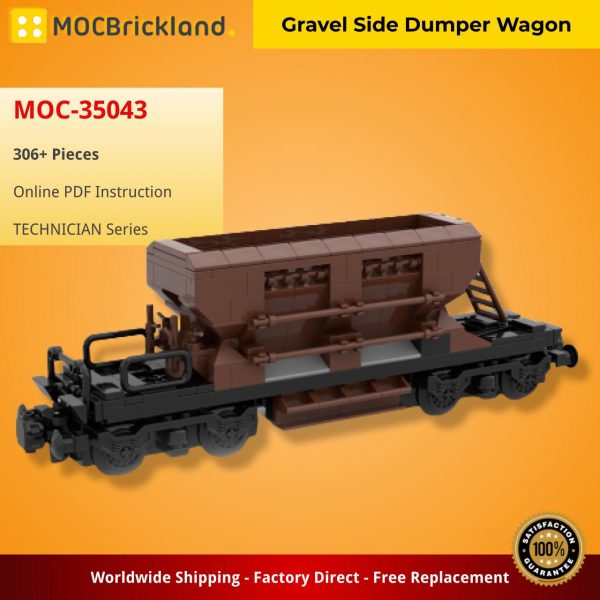 MOCBRICKLAND MOC 35043 Gravel Side Dumper Wagon 2