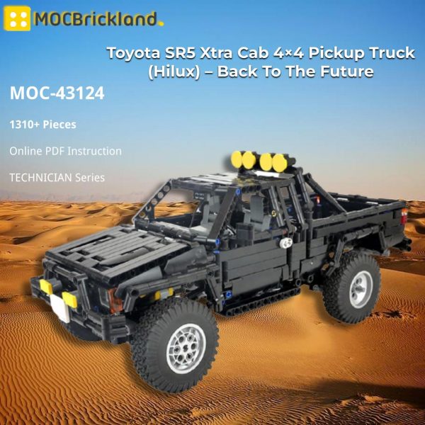 MOCBRICKLAND MOC 43124 Toyota SR5 Xtra Cab 4×4 Pickup Truck Hilux – Back To The Future 2