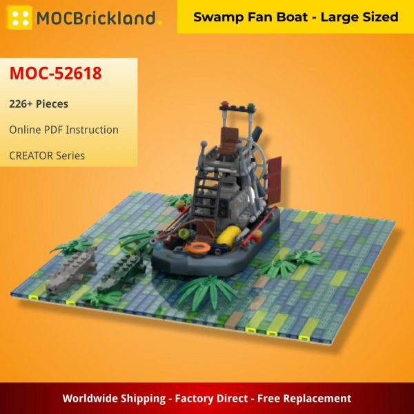 MOCBRICKLAND MOC 52618 Swamp Fan Boat Large Sized 7