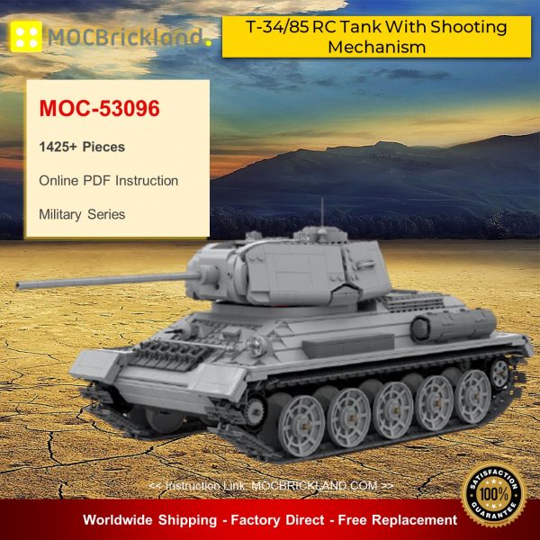 MOCBRICKLAND MOC 53096 T 3485 RC Tank With Shooting Mechanism