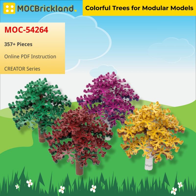 MOCBRICKLAND MOC 54264 Colorful Trees for Modular Models 2 800x800 1