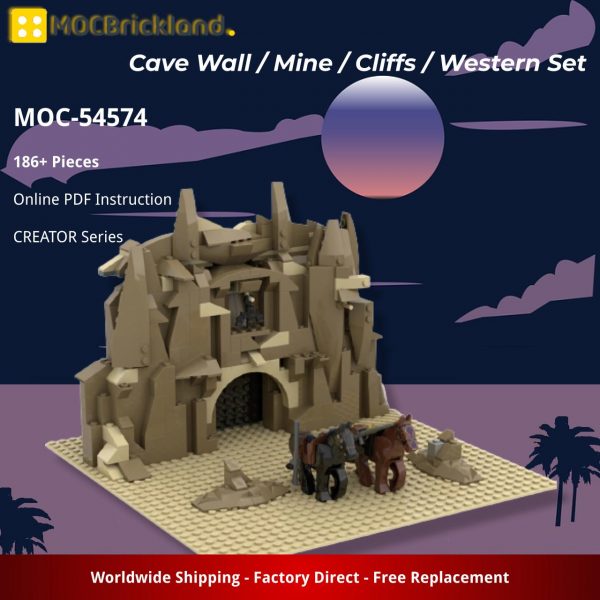 MOCBRICKLAND MOC 54574 Cave Wall Mine Cliffs Western Set 5