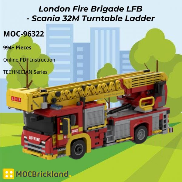 MOCBRICKLAND MOC 86254 London Fire Brigade LFB Scania 32M Turntable Ladder 3