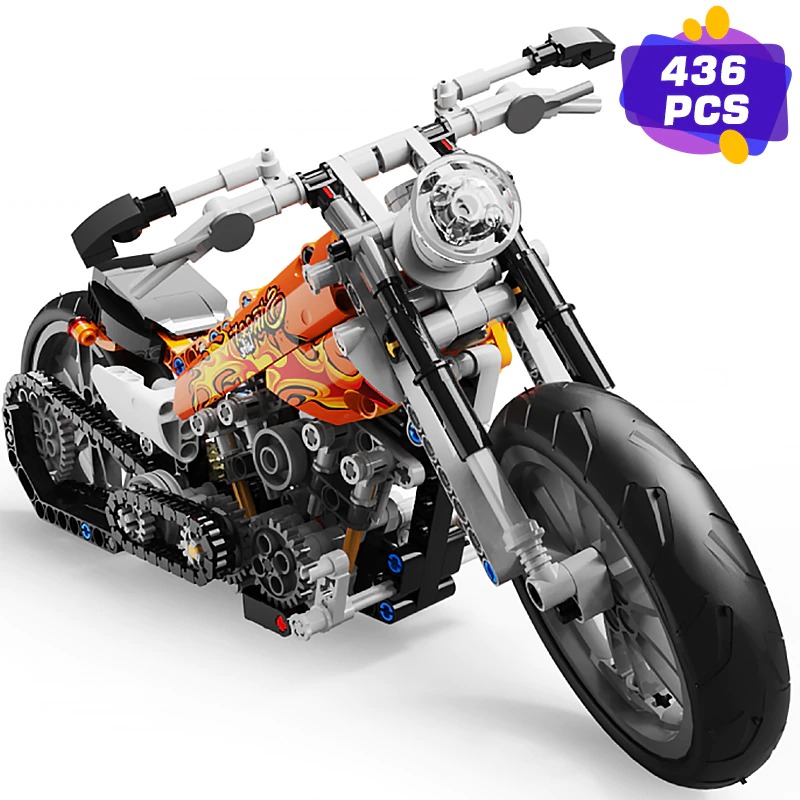 MOCBRICKLAND MOC 89693 Orange Racing Motorcycle 1 1