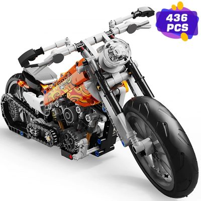 MOCBRICKLAND MOC 89693 Orange Racing Motorcycle 1