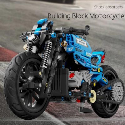MOCBRICKLAND MOC 89698 Blue Racing Motorcycle 3