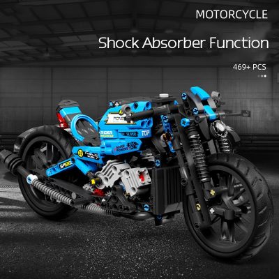 MOCBRICKLAND MOC 89698 Blue Racing Motorcycle 6
