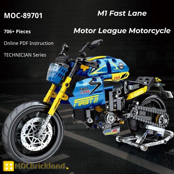 MOCBRICKLAND MOC 89701 M1 Fast Lane Motor League Motorcycle 2
