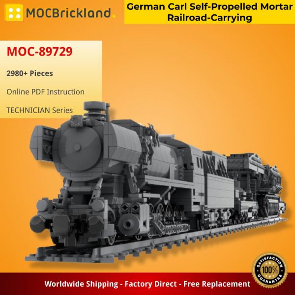 MOCBRICKLAND MOC 89729 German Carl Self Propelled Mortar Railroad Carrying 2