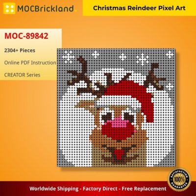 MOCBRICKLAND MOC 89842 Christmas Reindeer Pixel Art 2
