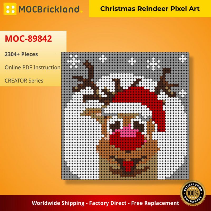 MOCBRICKLAND MOC 89842 Christmas Reindeer Pixel Art 2 800x800 1