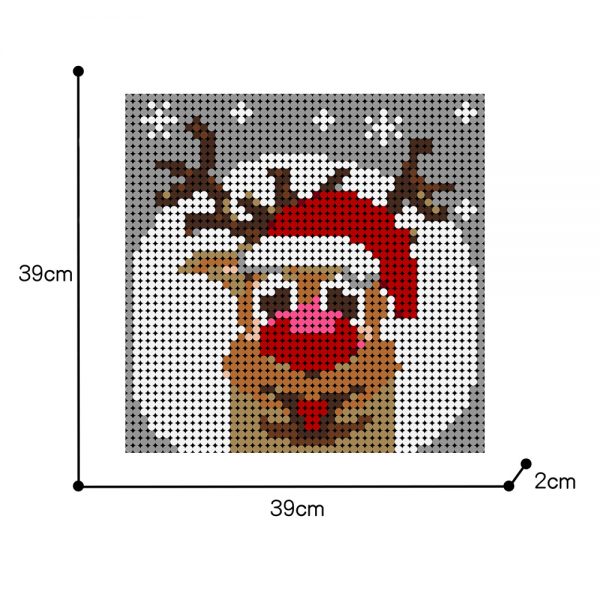 MOCBRICKLAND MOC 89842 Christmas Reindeer Pixel Art 3