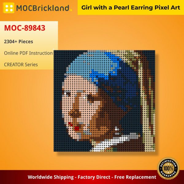 MOCBRICKLAND MOC 89843 Girl with a Pearl Earring Pixel Art 2