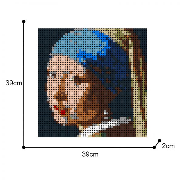 MOCBRICKLAND MOC 89843 Girl with a Pearl Earring Pixel Art 3