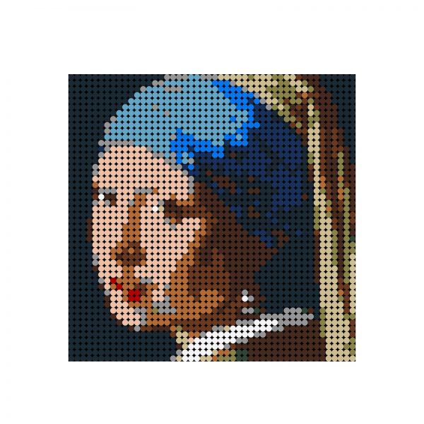 MOCBRICKLAND MOC 89843 Girl with a Pearl Earring Pixel Art 4